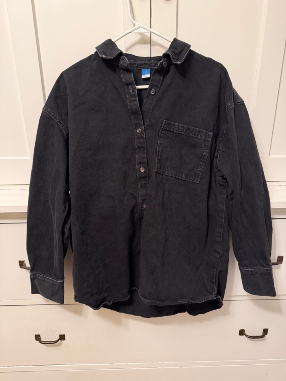 Black Long-Sleeve Button Shirt